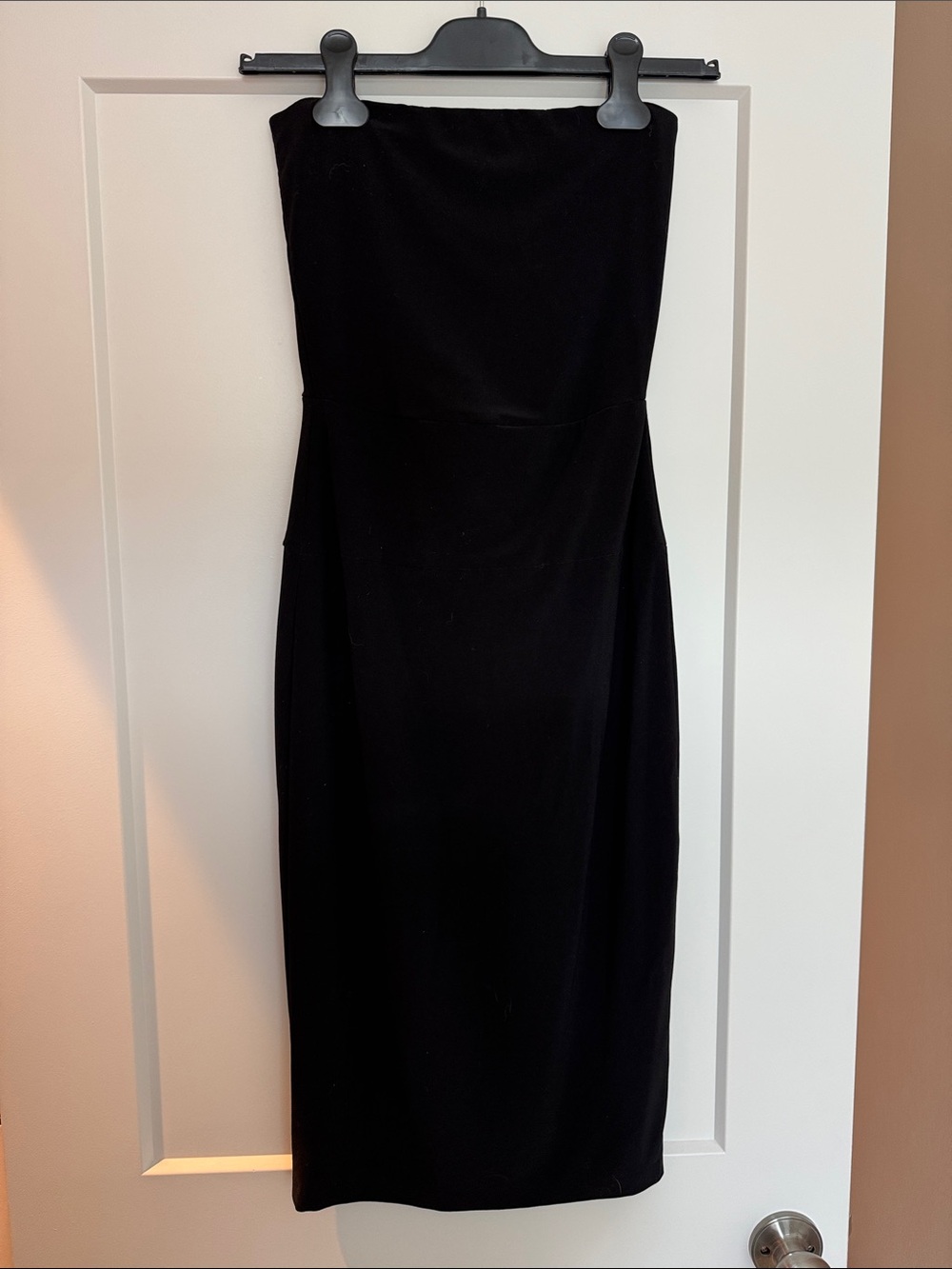 Norma Kamali Black Strapless Midi Dress